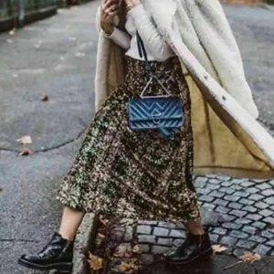 ZARA LIMITED EDITION GREEN MULTICOLORED A LINE SEQ